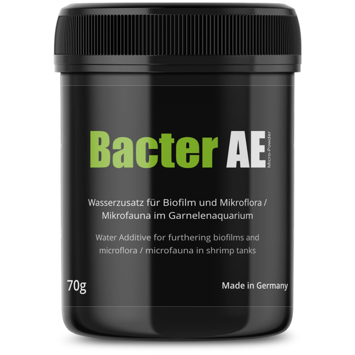 GlasGarten Bacter AE Content 70 g package highlights probiotic biofilm support