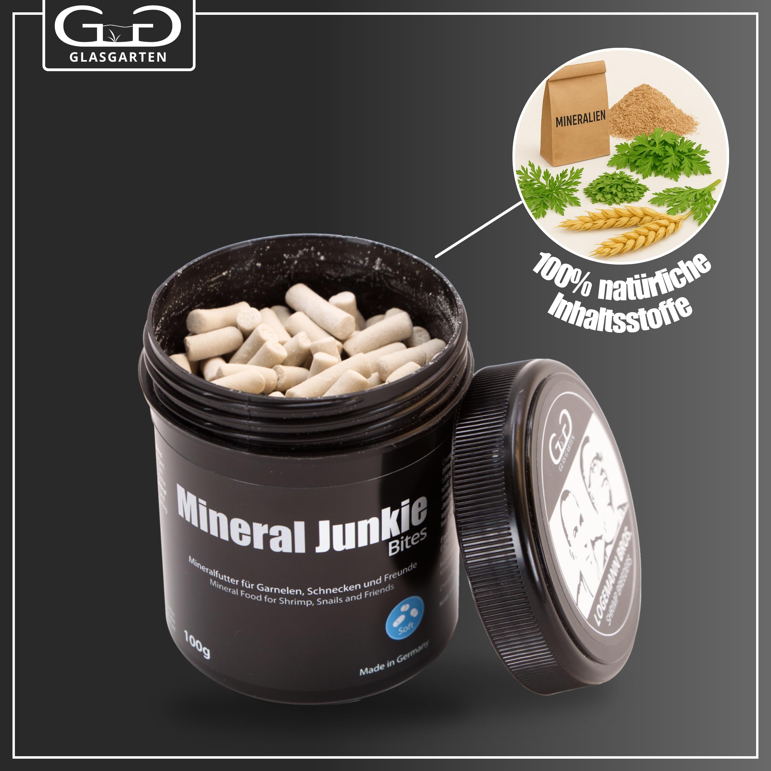 GlasGarten Mineral Junkie Bites crab interaction with stick for mineral balance