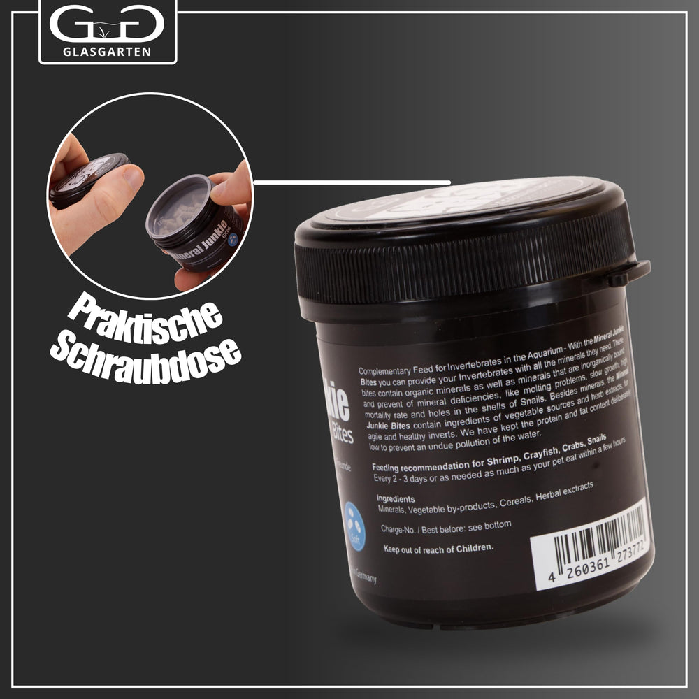 GlasGarten Mineral Junkie Bites shrimp nibbling helps maintain mineral balance