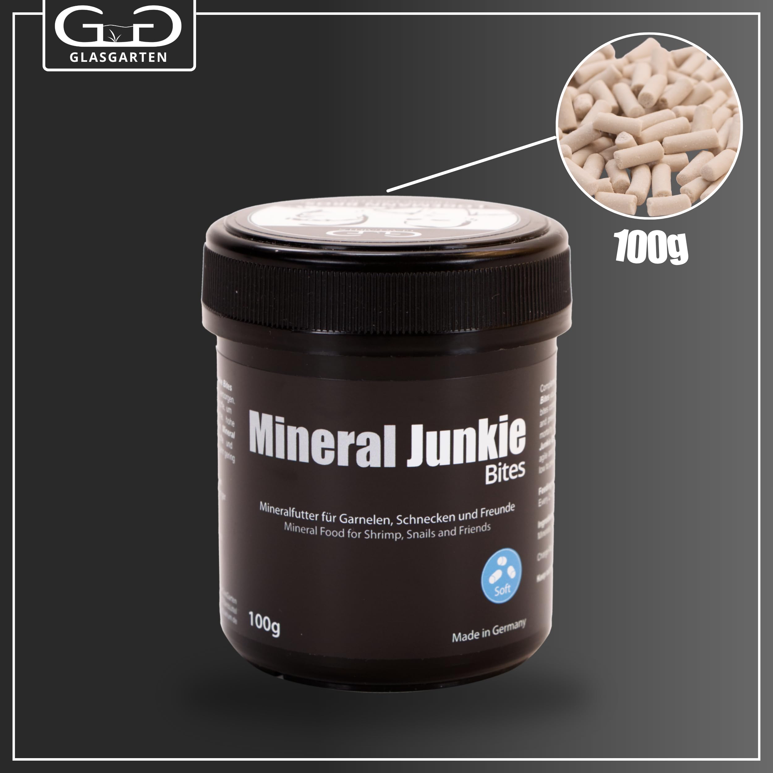 GlasGarten Mineral Junkie Bites stick close-up designed for mineral intake