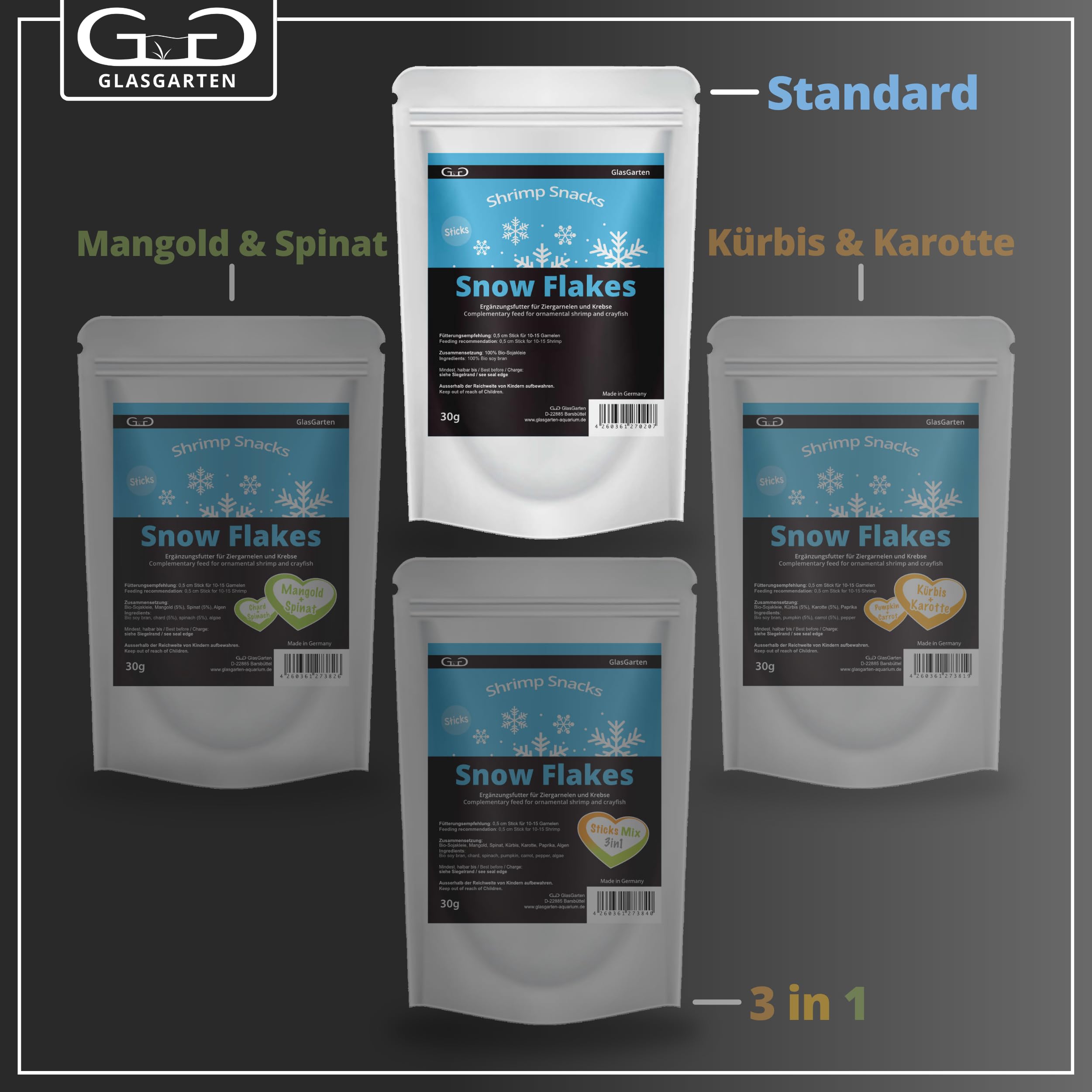 GlasGarten Snow Flakes include mycelia growth media for nutrients