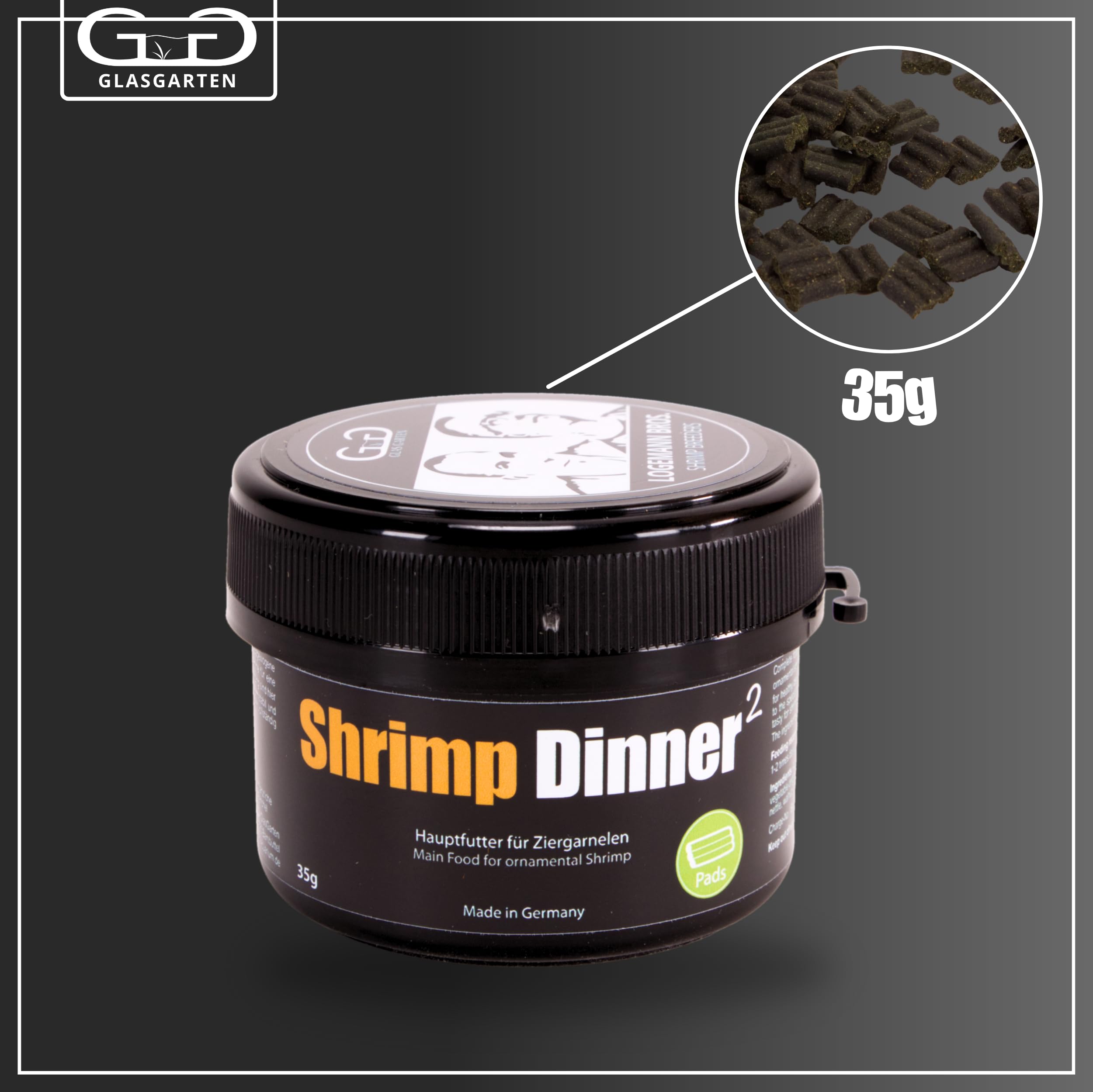 GlasGarten Shrimp Dinner 2 dosing disc for easy portioning