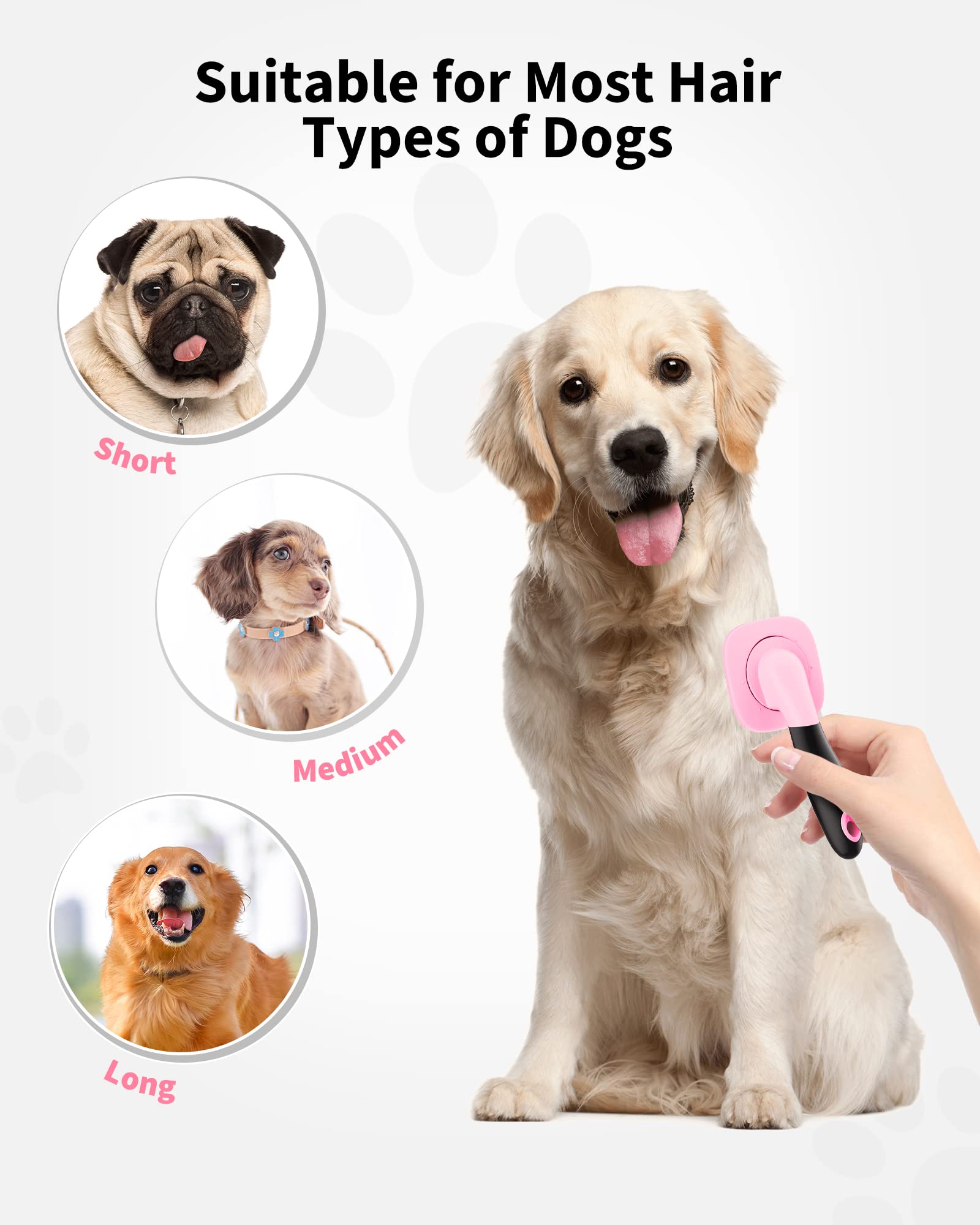 Glendan dog and cat grooming brush pink after use showing cleanup and durability.