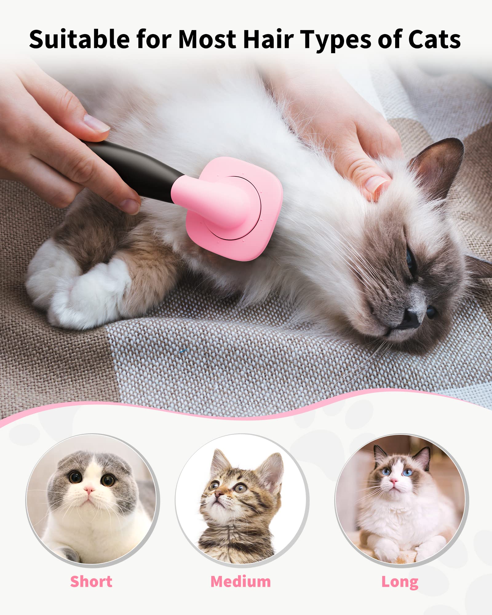 Glendan pink brush removes loose undercoat and dirt for a cleaner coat.