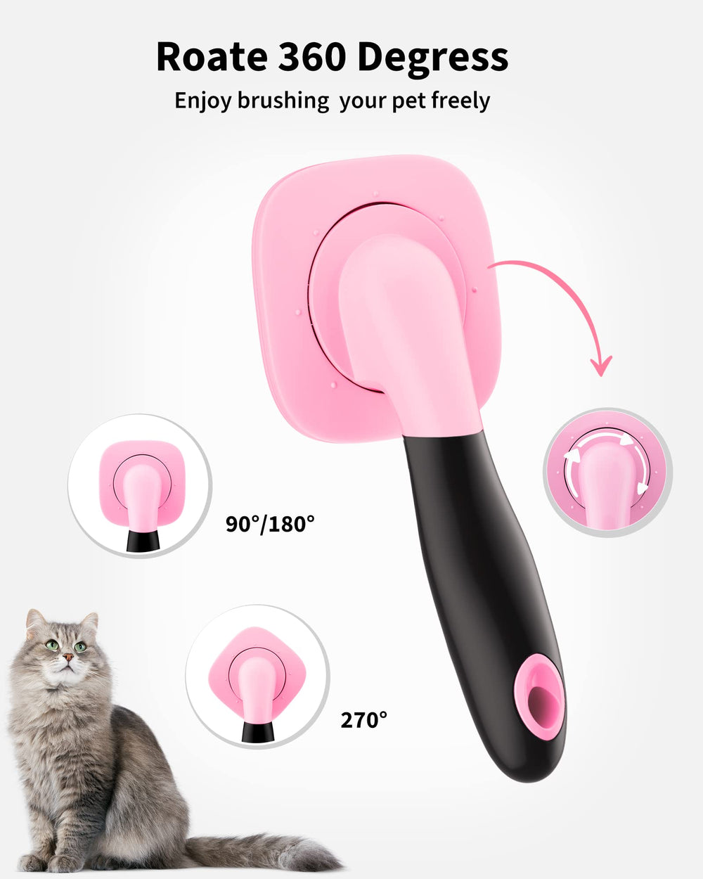 Glendan pink slicker brush massaging tips nourishes skin while removing mats.