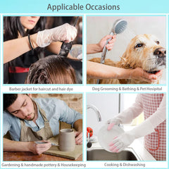 Gliitatu dog grooming smock neck zipper closeup for easy wear