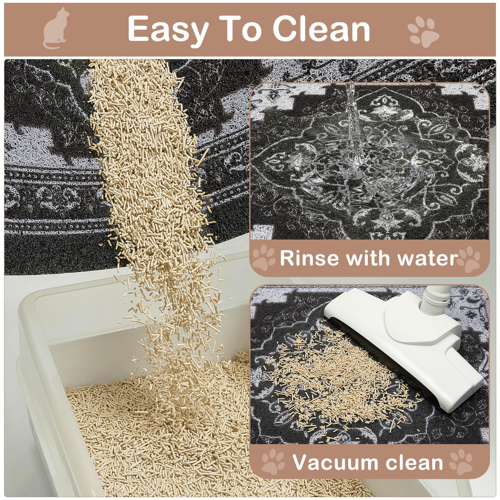 Glittme cat litter mat 24x15 fits various litter boxes