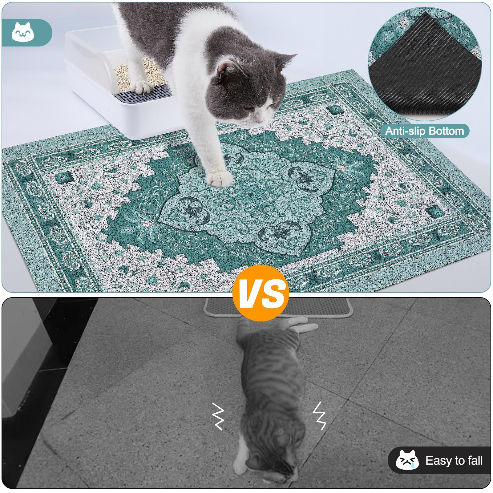 Glittme Cat Litter Mat is easy to clean by vacuuming.