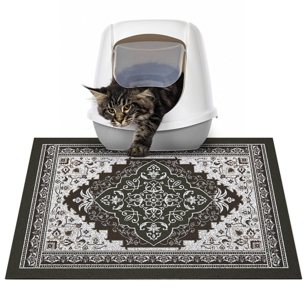 Glittme cat litter mat front view showing 24x15 size for tidier floors
