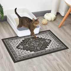 Glittme cat litter mat non-slip base close-up demonstrates reliable grip