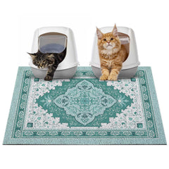 Glittme Cat Litter Mat with non-slip bottom prevents spills and protects floors.
