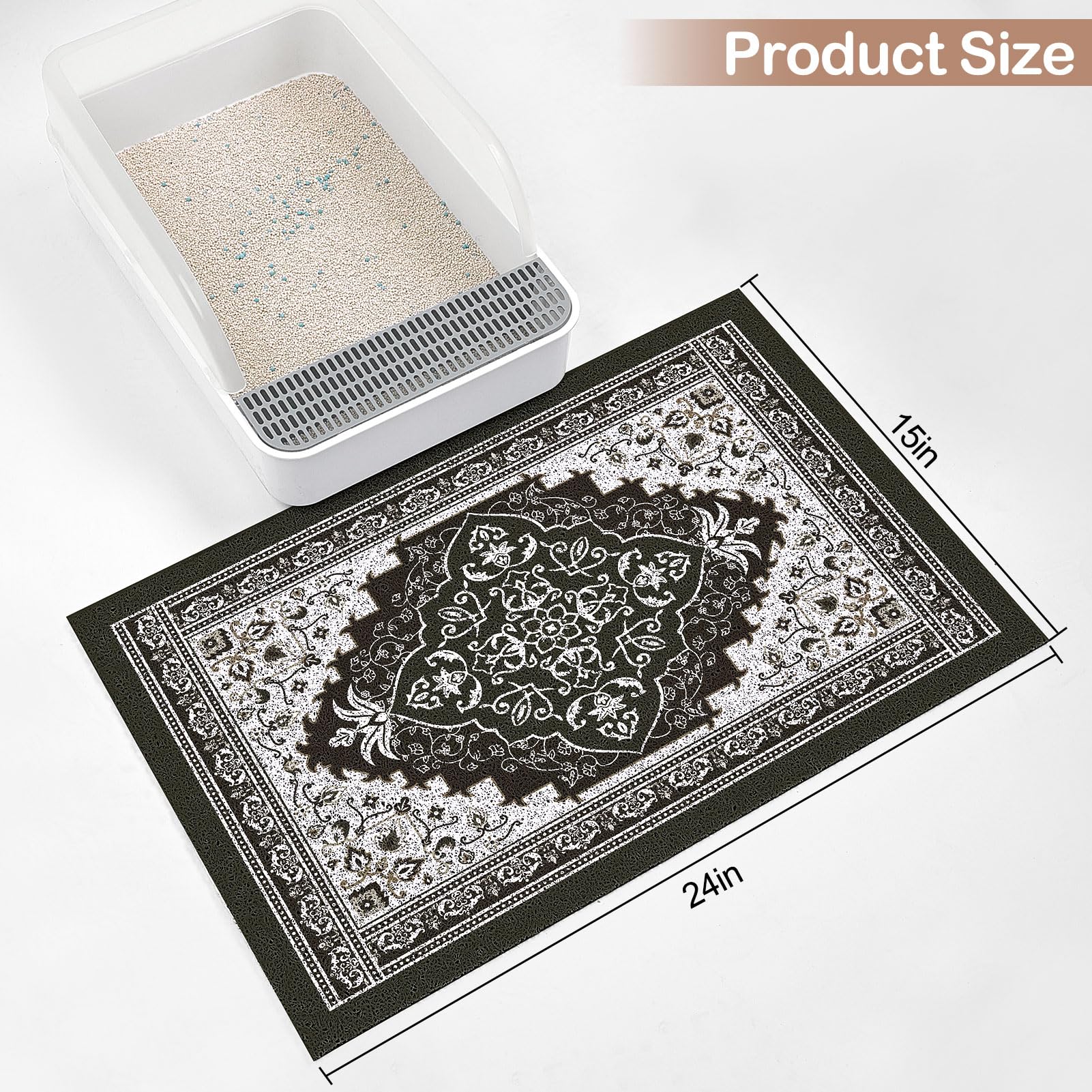 Glittme cat litter mat pattern design blends with home decor