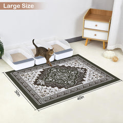 Glittme cat litter mat-under-litter-box protects flooring during daily litter box use.