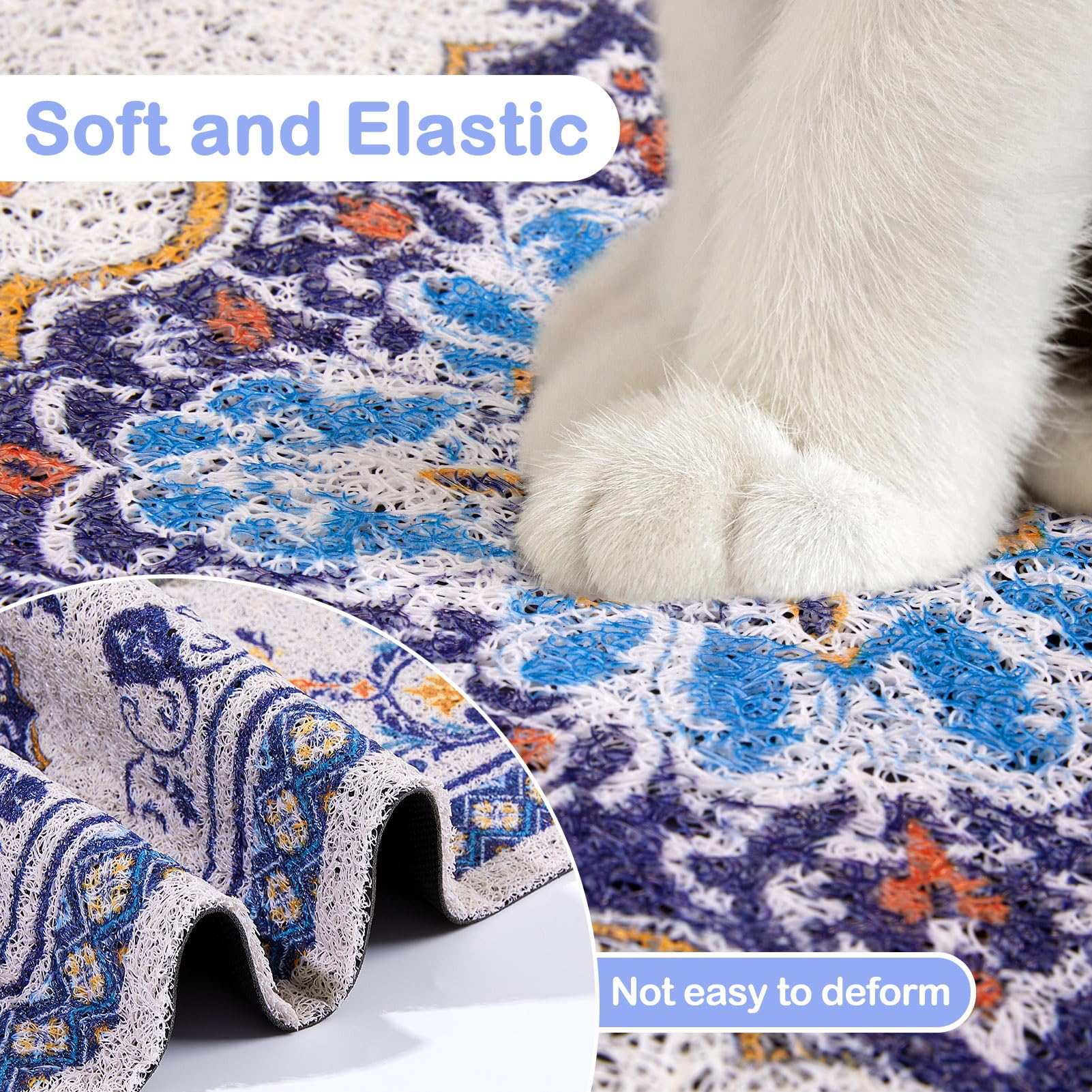 Glittme XXL litter mat highlights easy cleanup with shake vacuum rinse options