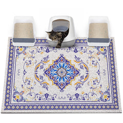 Glittme XXL cat litter mat front view showing broad coverage reduces mess