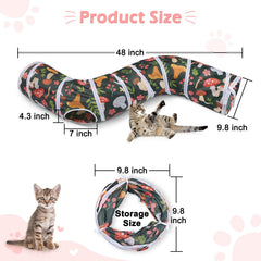 Glittme cat tunnel folds flat for easy storage and travel