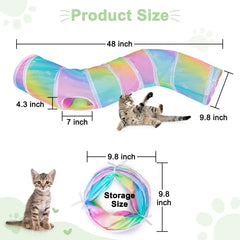 Glittme Cat Tunnel folded for compact storage and easy transport.