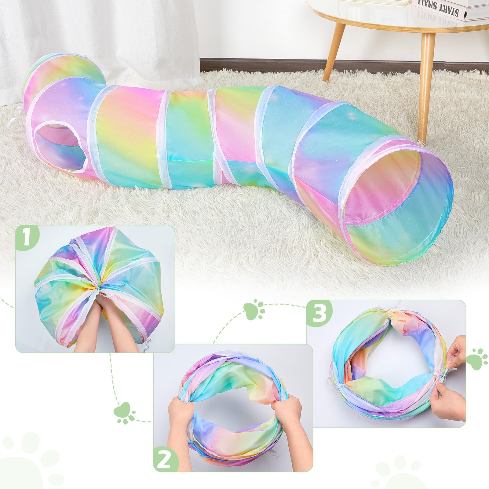 Glittme Cat Tunnel is ideal for indoor use with cats and small pets.