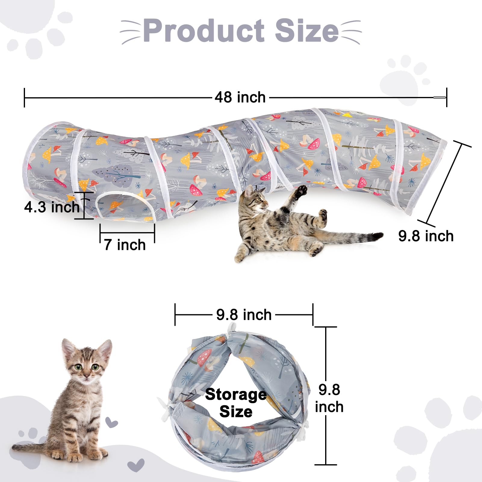 Glittme Cat Tunnel interactive play space promotes exploration and exercise.