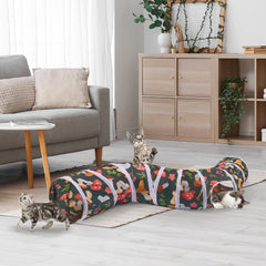 Glittme cat tunnel with interactive toy mouse for engaging play