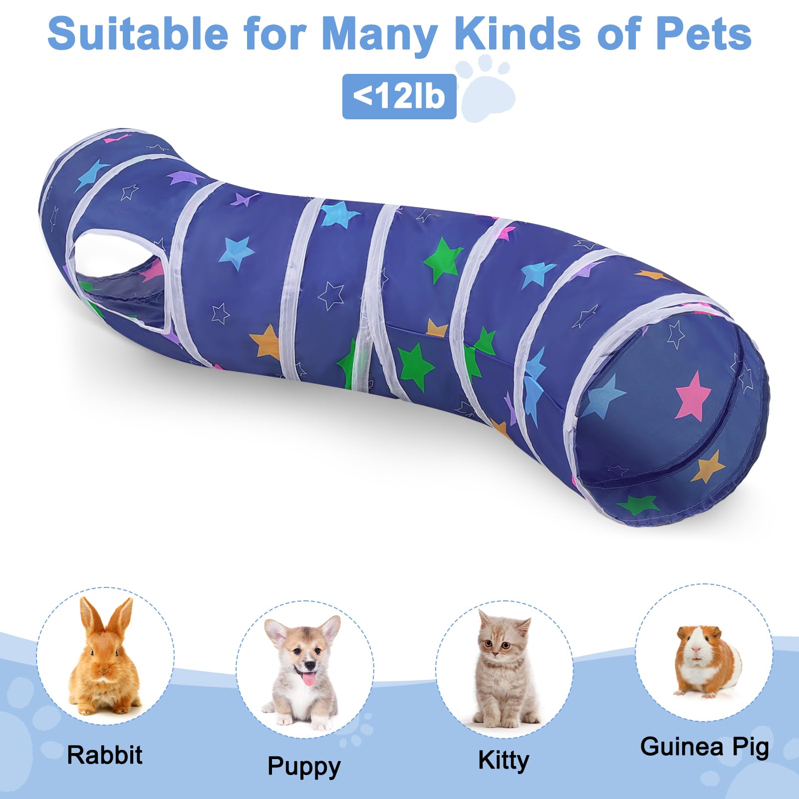 Glittme Cat Tunnel multi-pet use suitable for cats and small pets.