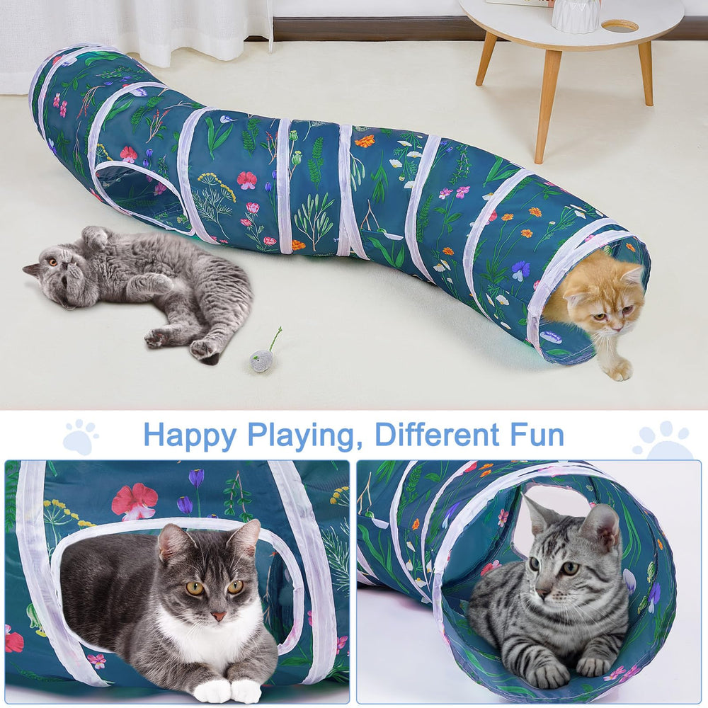 Glittme Cat Tunnel uses durable polyester fabric for safe play.