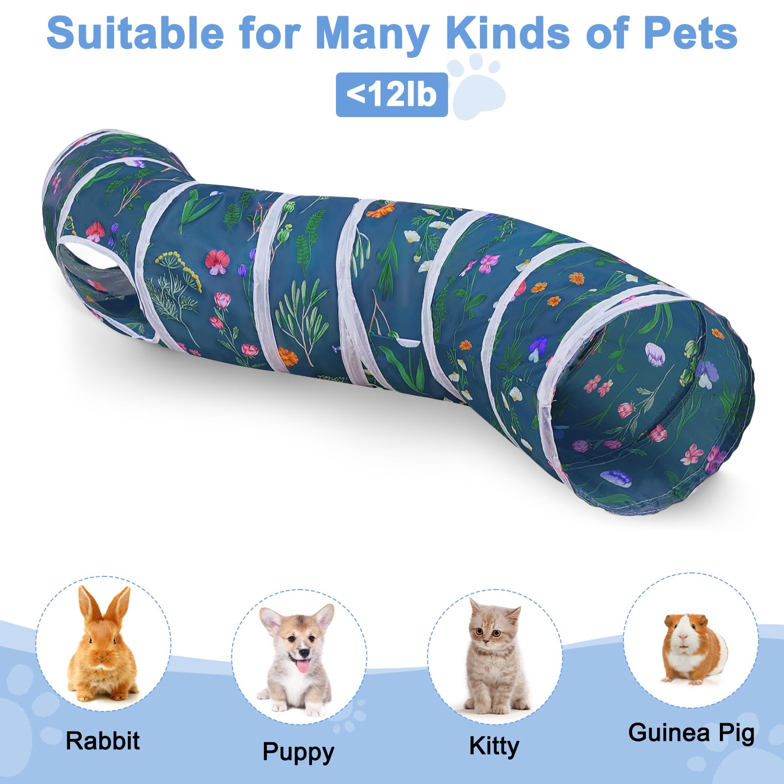 Glittme Cat Tunnel is portable for home or camping trips.