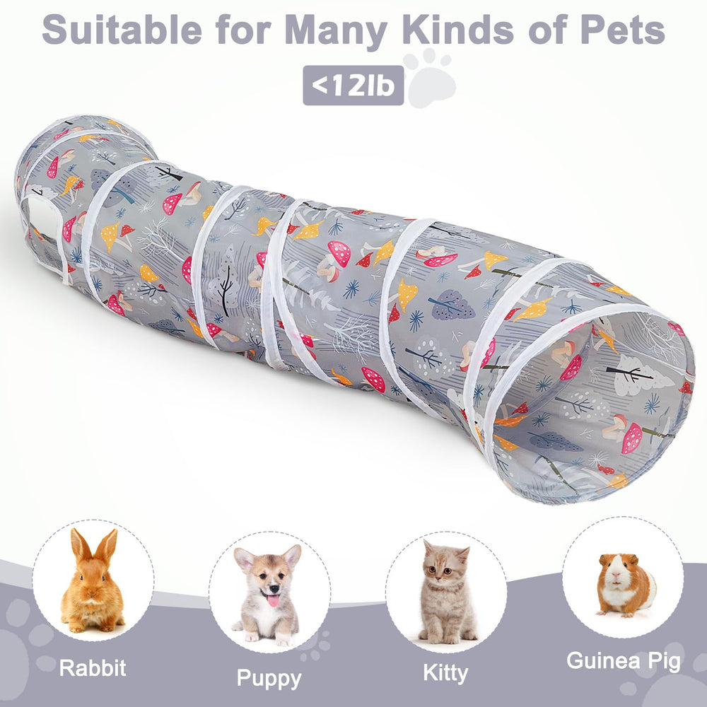 Glittme Cat Tunnel features steel wires; supervise play to avoid chewing.