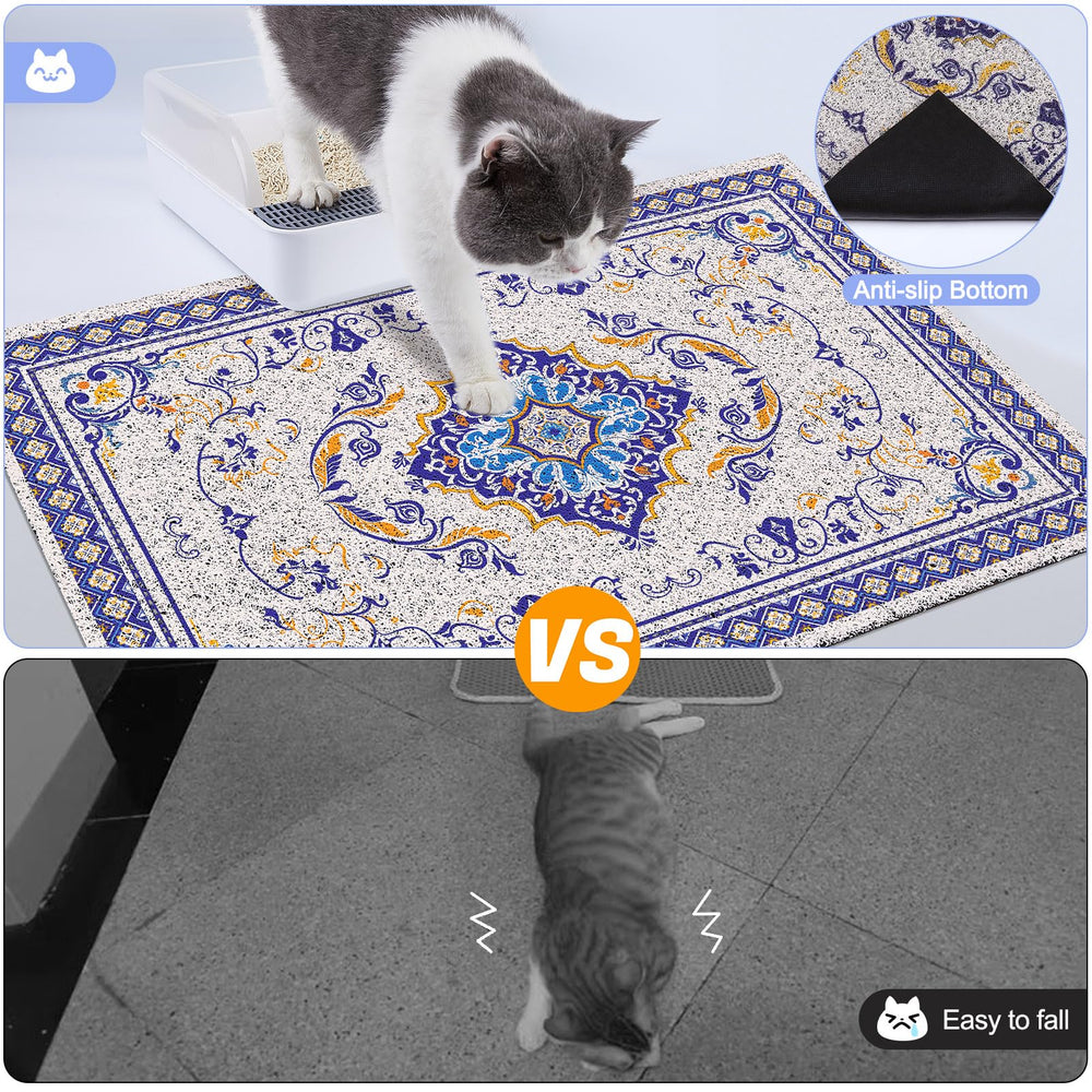 Glittme easy-clean cat litter mat simplifies litter removal and cleaning.
