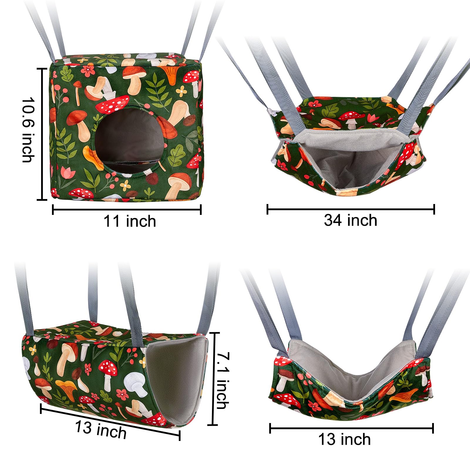 Glittme Ferret Hammock adjustable rope setup fits varied cages for flexible placement.