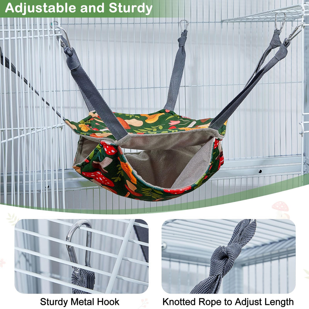 Glittme Ferret Hammock rounded corners and PP sheet stabilize play areas.
