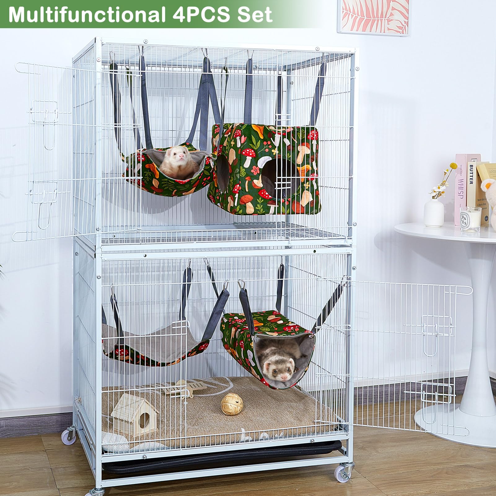 Glittme Ferret Hammock soft fabric texture creates cozy comfort during nap times.