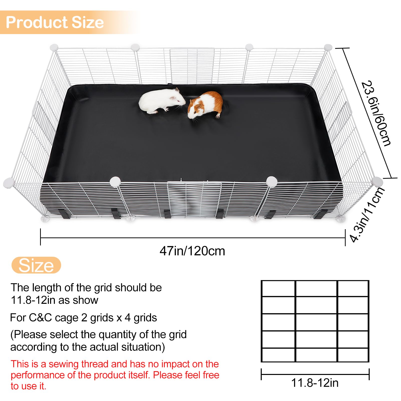 Glittme cage liner supports multiple small pets like rabbits and hamsters.