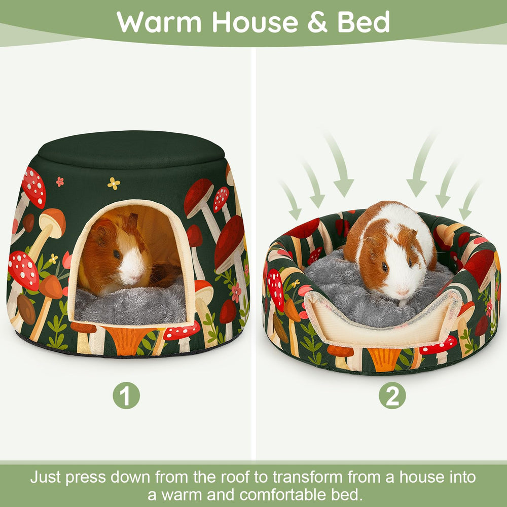 Glittme Guinea Pig Hideout den to bed demonstrates dual function for hiding and lounging.