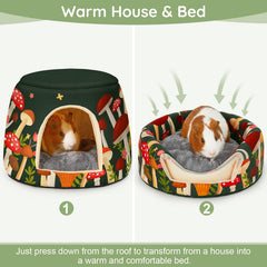 Glittme Guinea Pig Hideout den to bed demonstrates dual function for hiding and lounging.