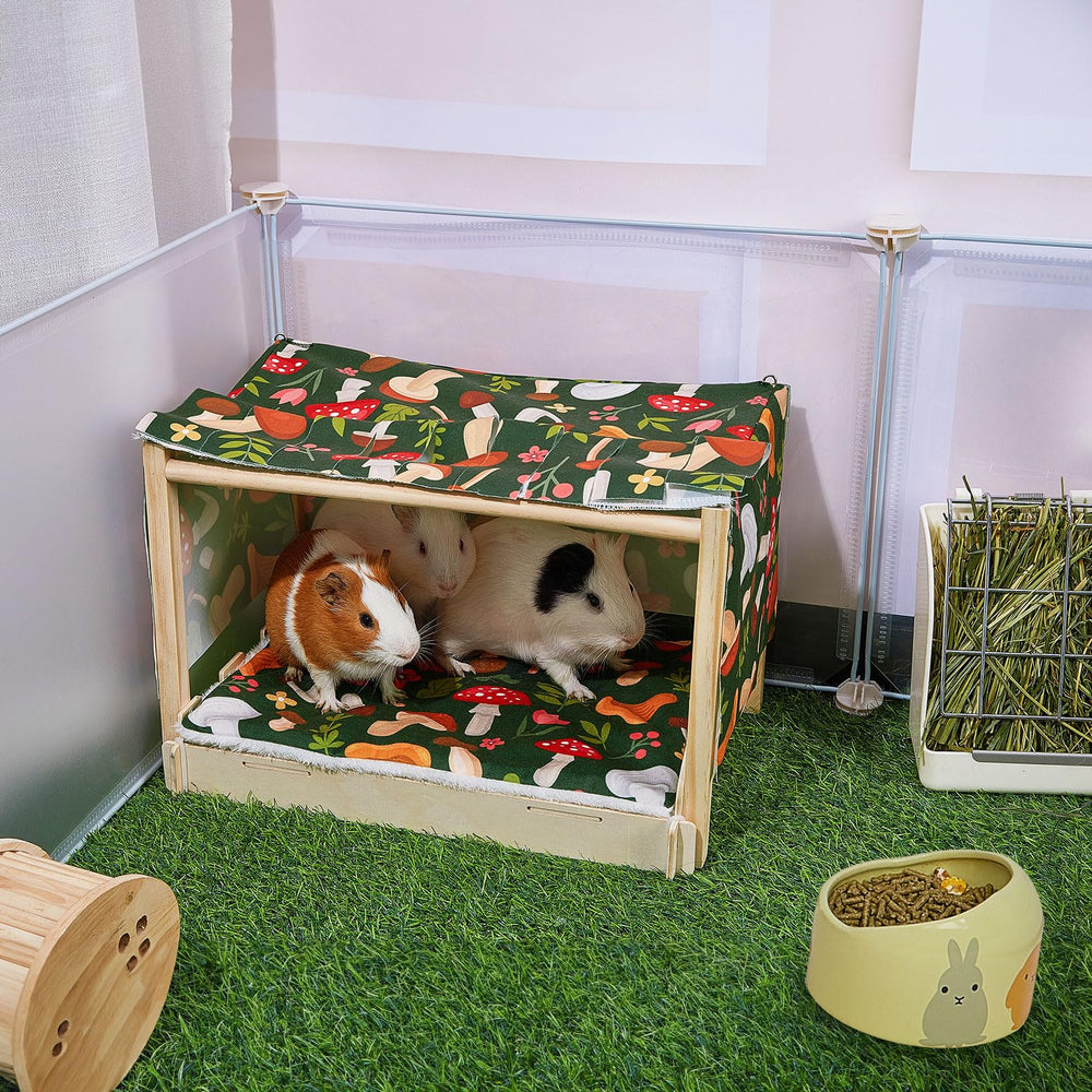 Glittme Guinea Pig Hideout door curtain closeup showing privacy and airflow