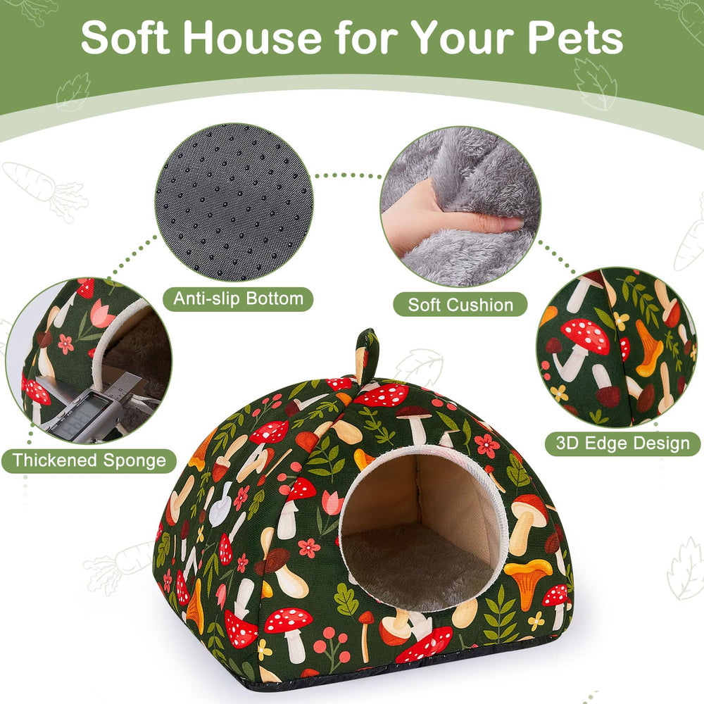Glittme Guinea Pig Hideout roof folds flat for lounging