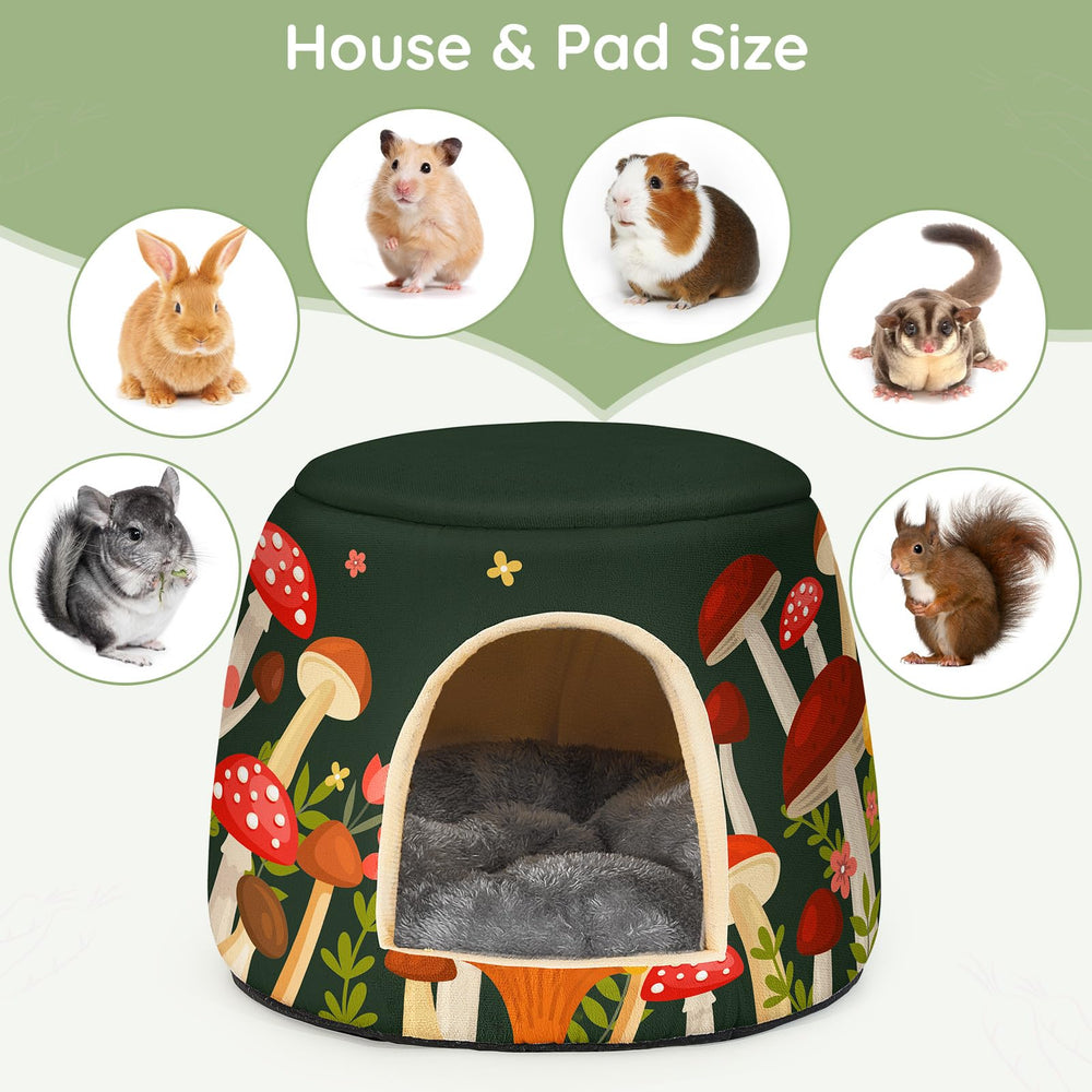 Glittme Guinea Pig Hideout washable mat supports simple machine washing for tidy habitats.