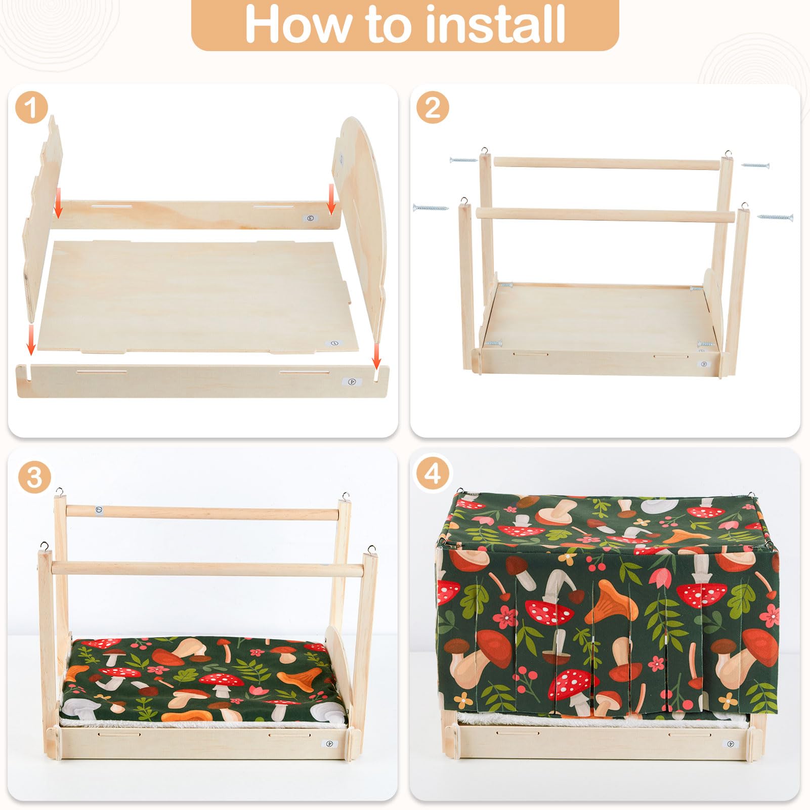 Glittme Guinea Pig Hideout waterproof mat detail for easier cleaning
