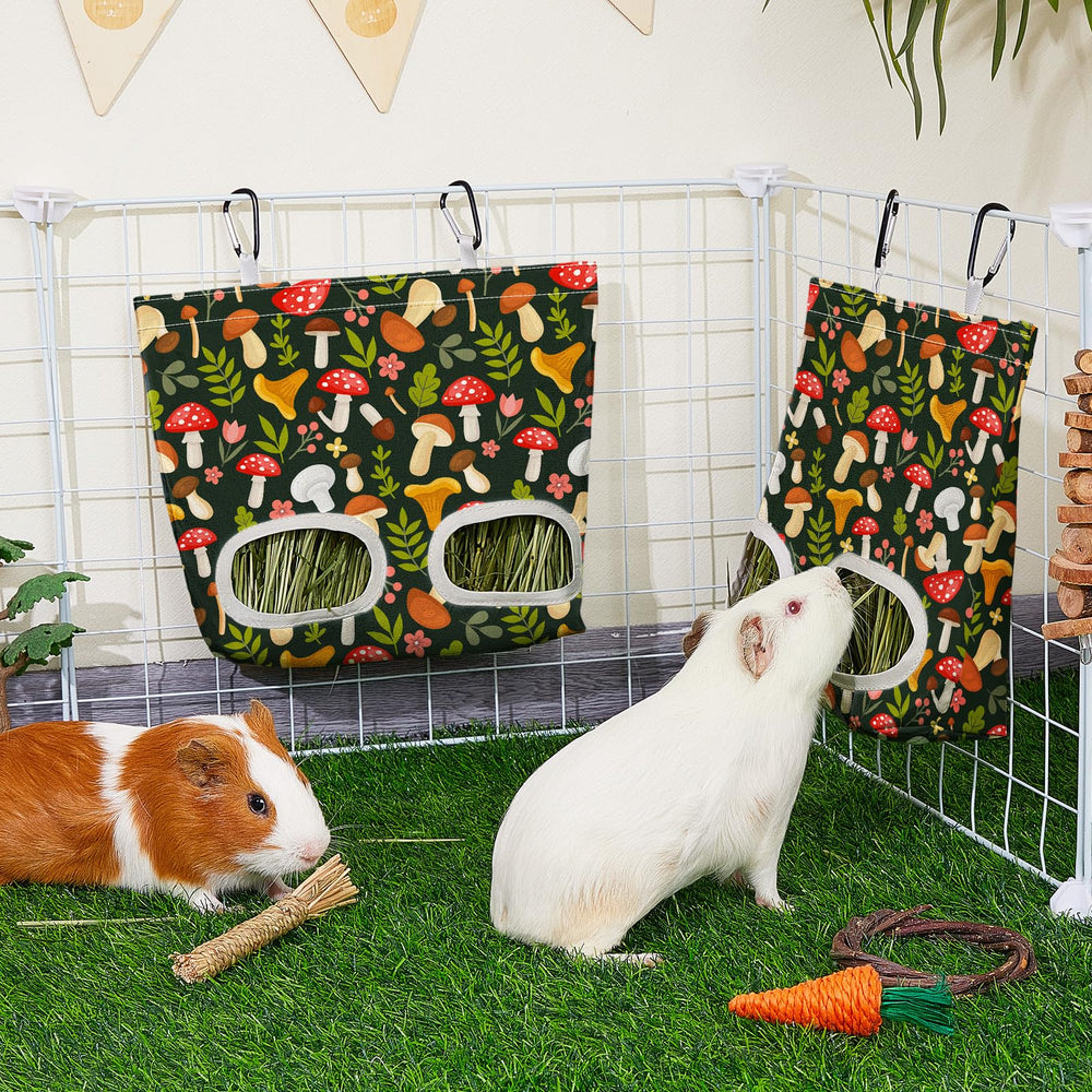 Glittme hay bag for rabbits with two holes easy sharing