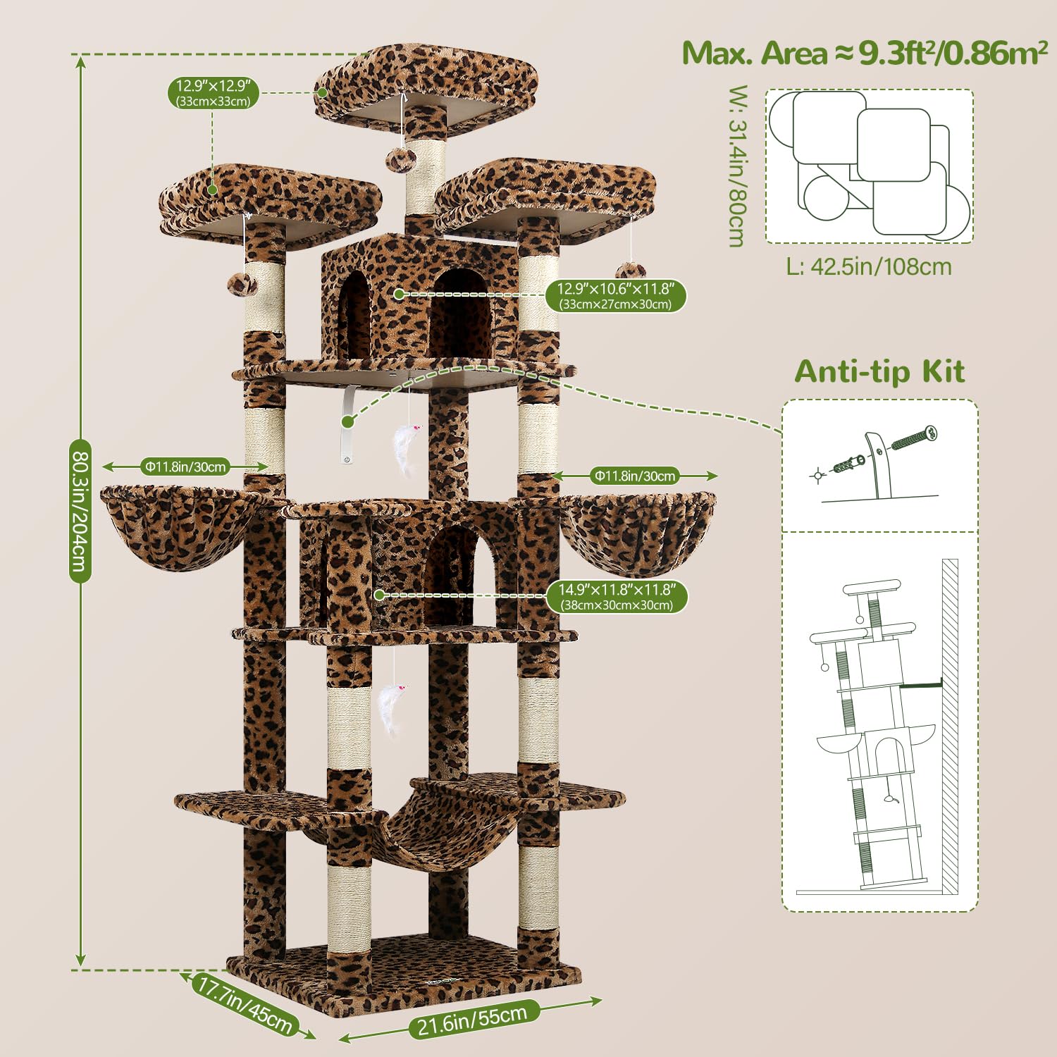 Globlazer Big Cat Tower fosters multi cat activity and exploration