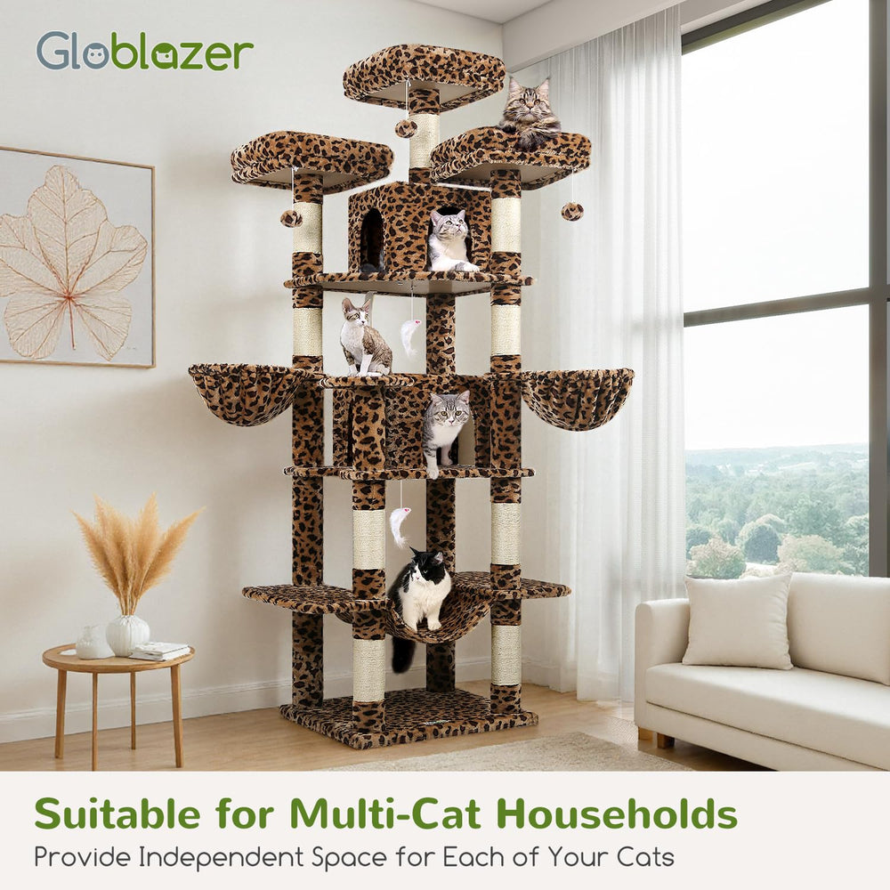 Globlazer Big Cat Tower 80inch stable base reduces wobble during play