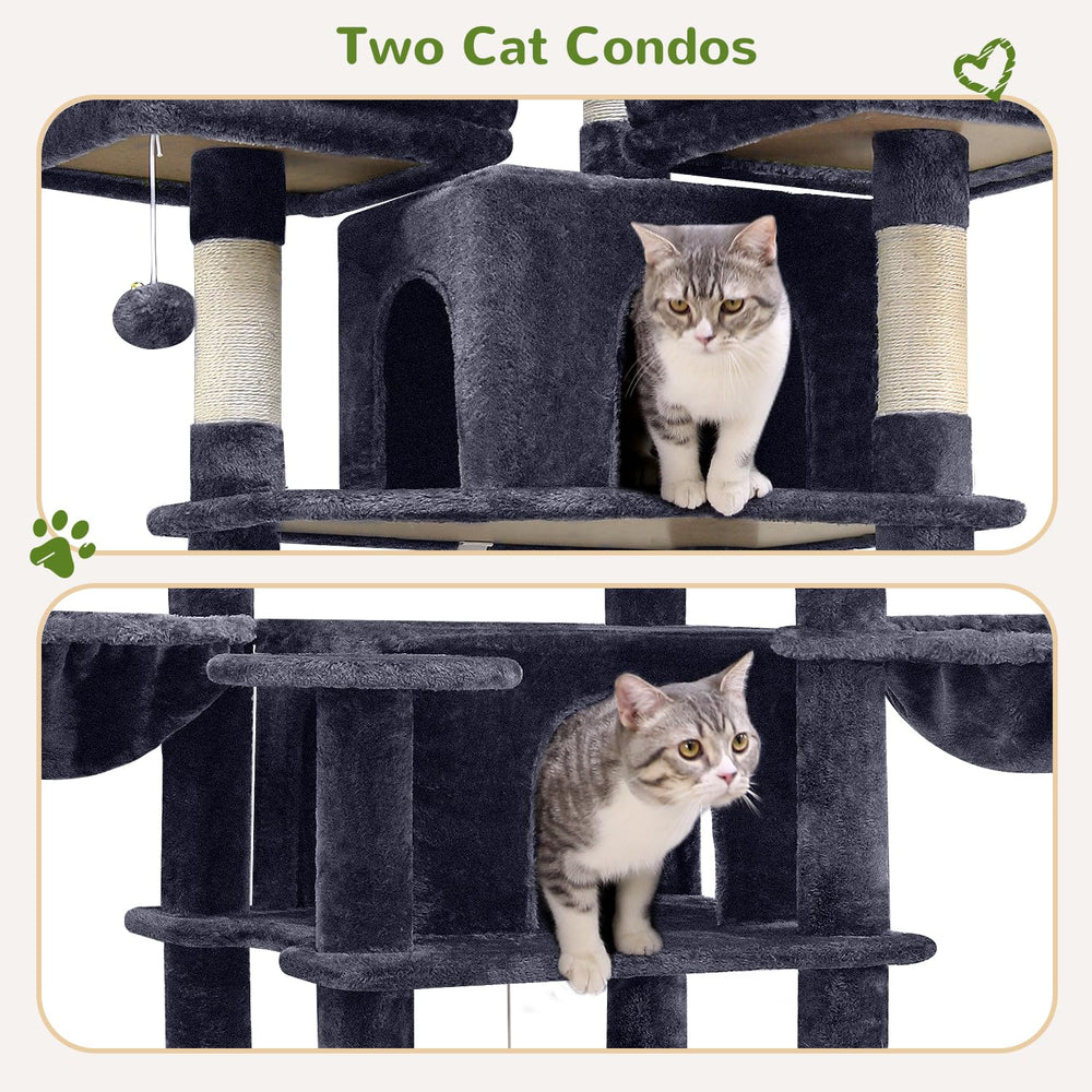 Globlazer Big Cat Tower two spacious condos provide private retreats for cats.