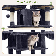 Globlazer Big Cat Tower two spacious condos provide private retreats for cats.
