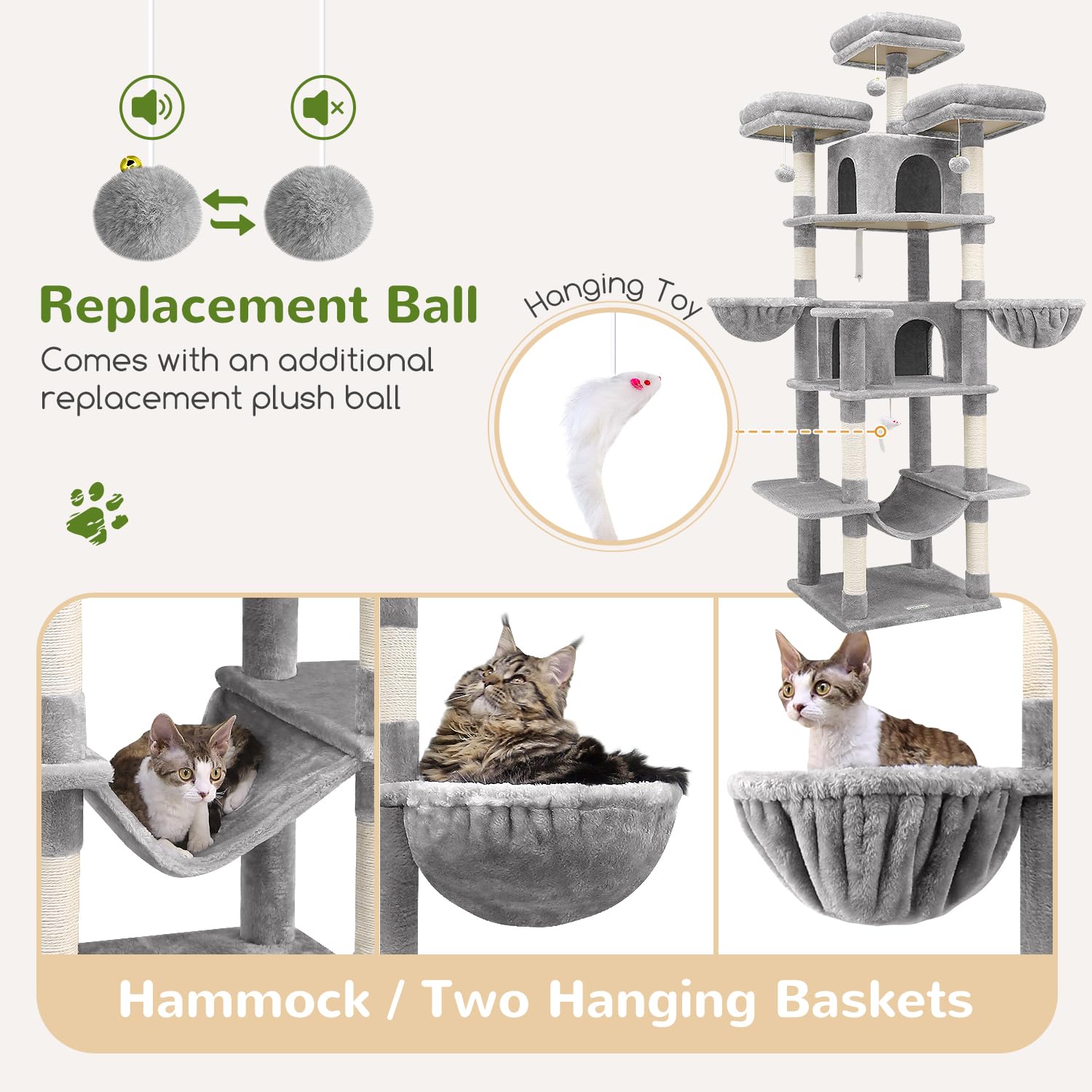 Globlazer Big Cat Tower hammock for cozy lounging