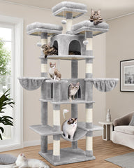Globlazer Big Cat Tower indoor setup shows tall multi-cat playground