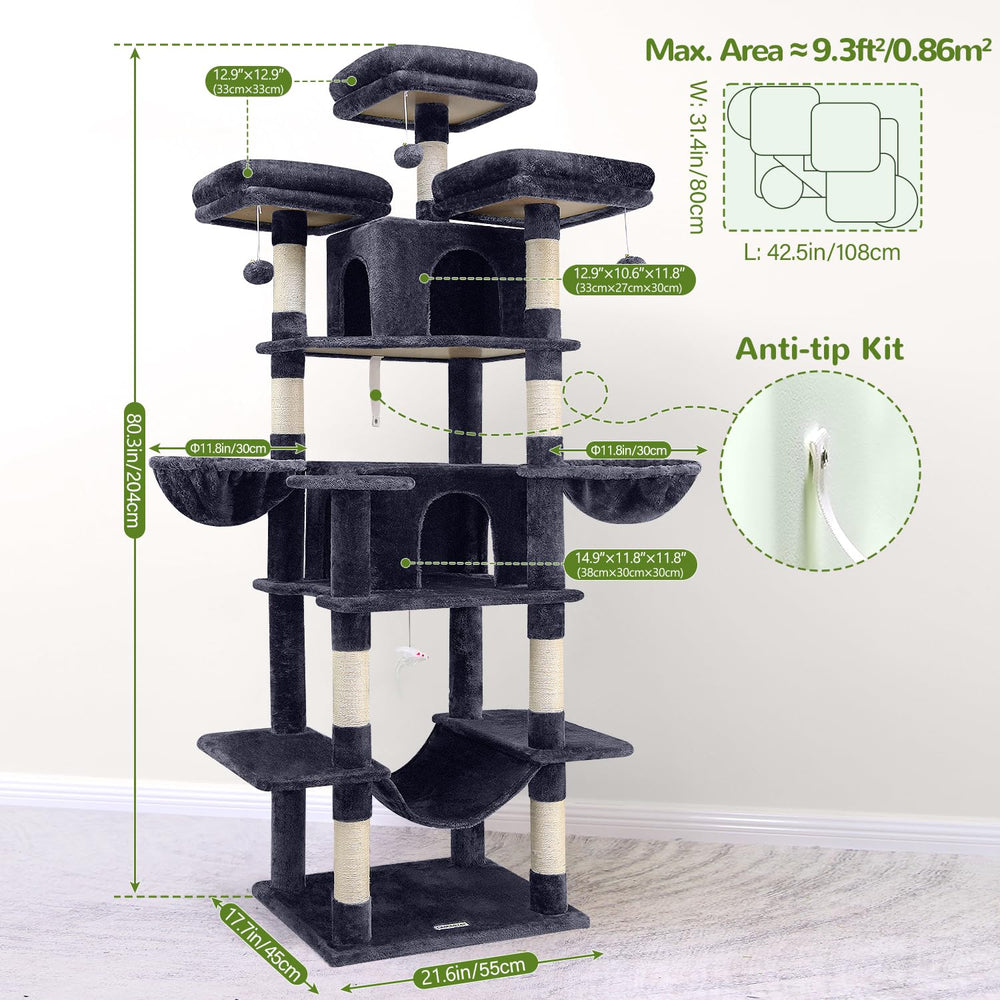 Globlazer Big Cat Tower multi-cat play setup promotes exploration across levels.