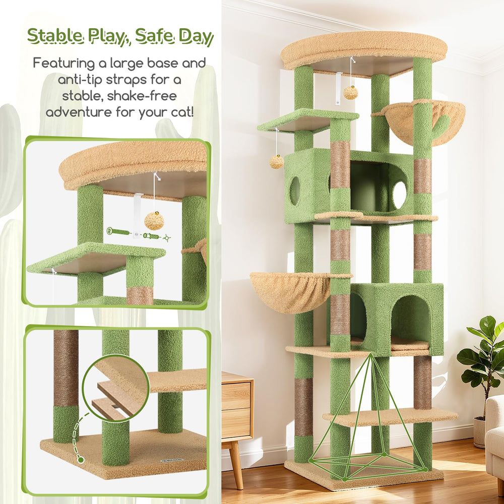 Globlazer seven sisal posts provide scratching variety and enrichment.