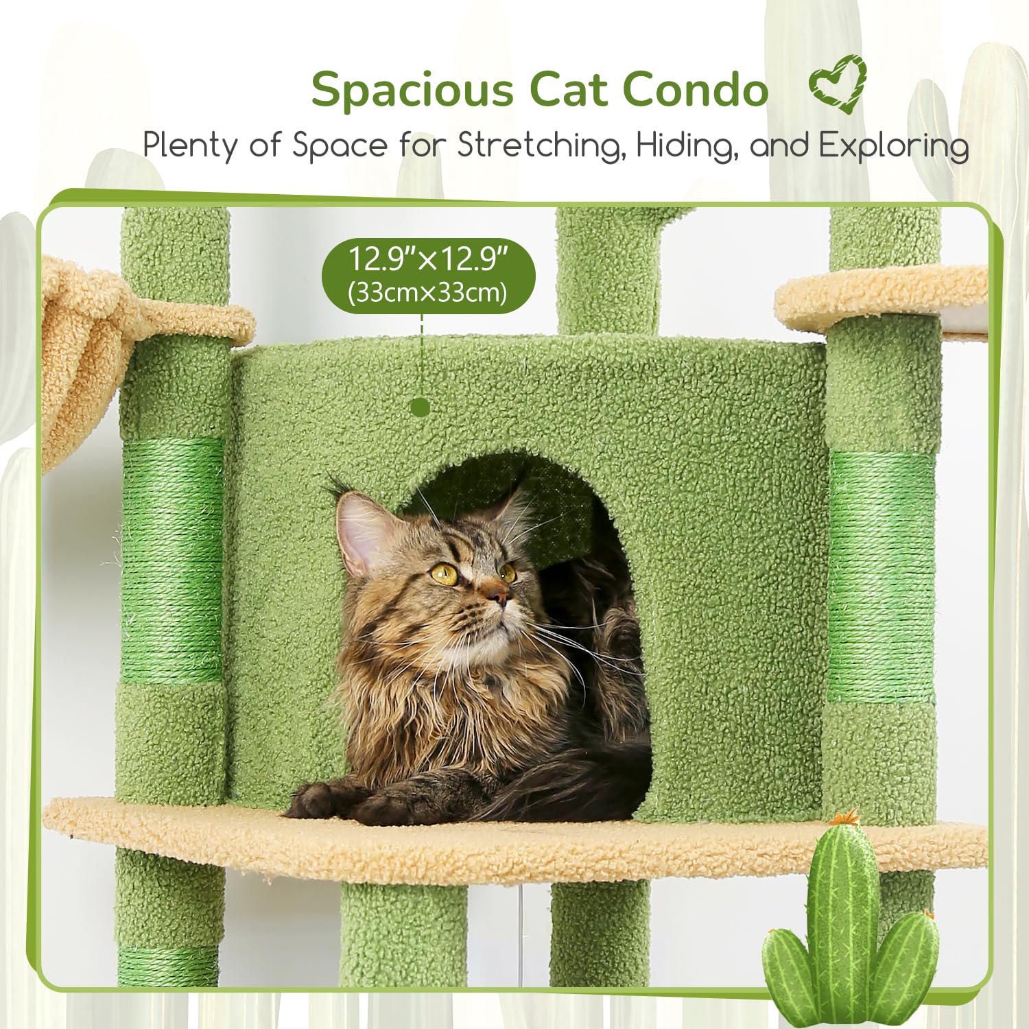 Globlazer Cactus Corner Cat Tree cozy cat cave for hide-and-seek