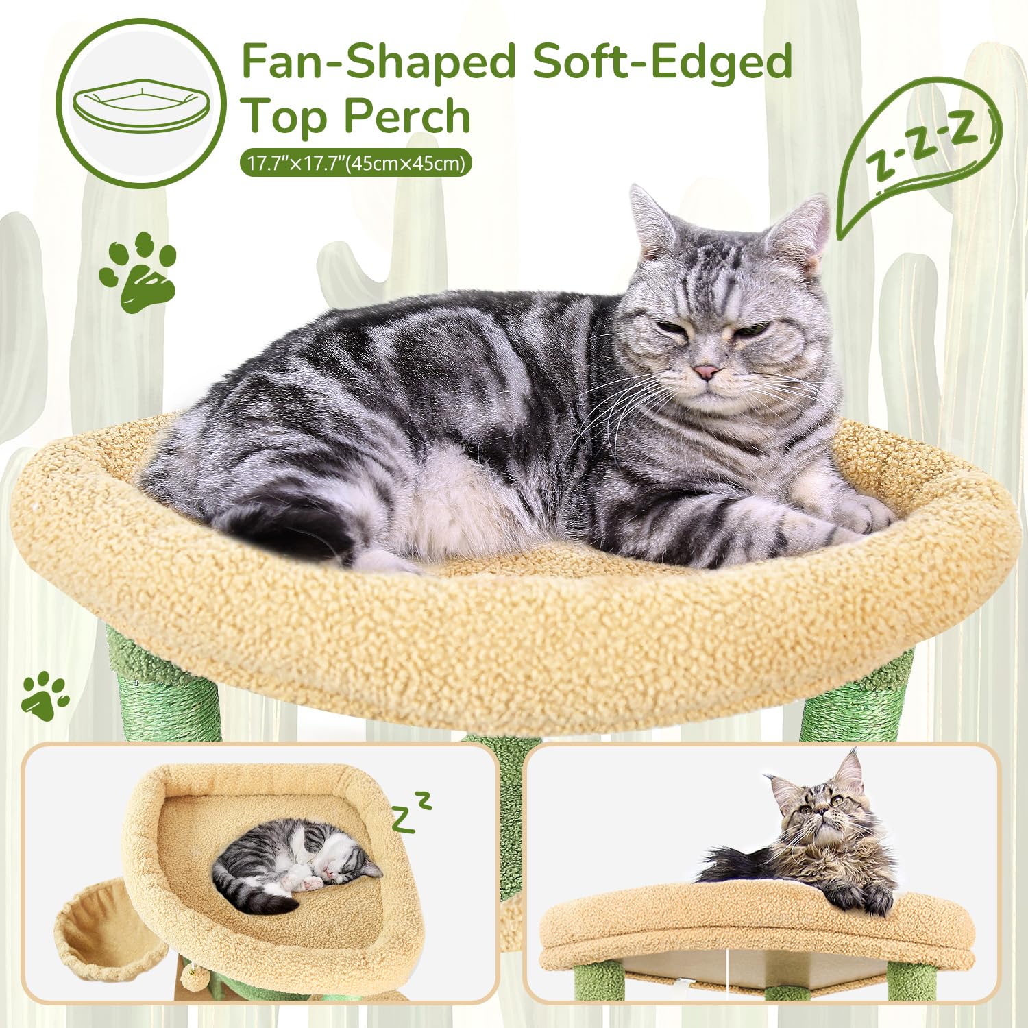Globlazer Cactus Corner Cat Tree hammock invites relaxed lounging